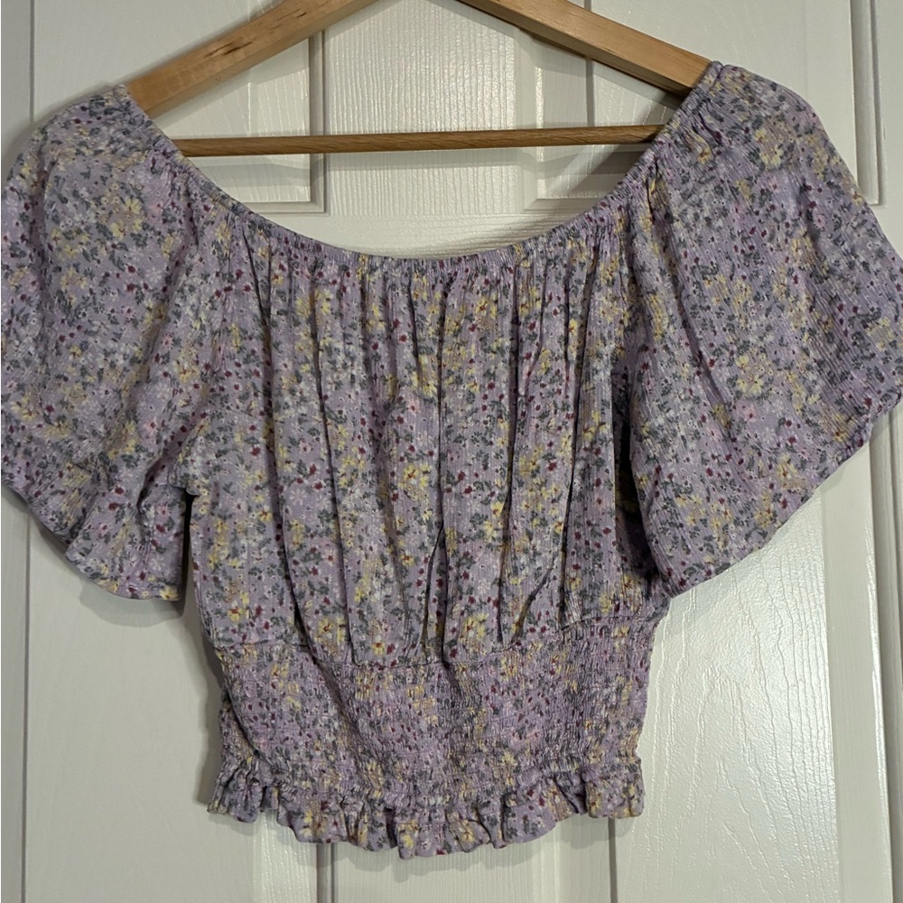 Hippie Rose Lavender Floral Blouse - Picture 7 of 12
